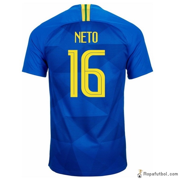 Camiseta Brasil Replica Segunda Ropa Neto 2018 Azul